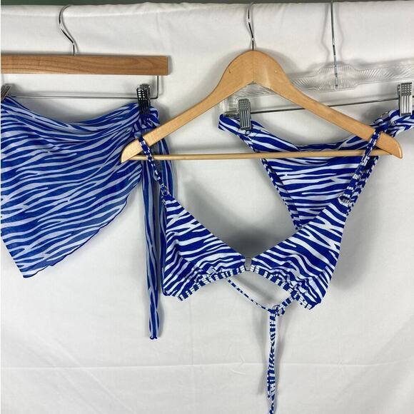 Shein Zebra Print 3 Piece Swimsuit Size Small - Picture 1 of 5